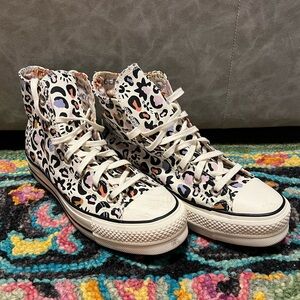 Converse High-Top Leopard Print Sneakers